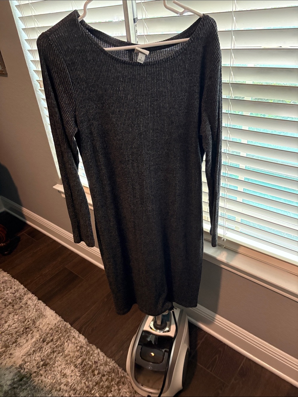 a new day Charcoal Ribbed Long Sleeve Knit Dress
